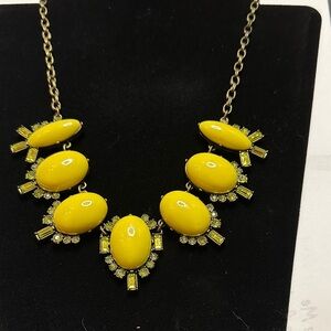 J.Crew Yellow and Green Crystal bib Necklace